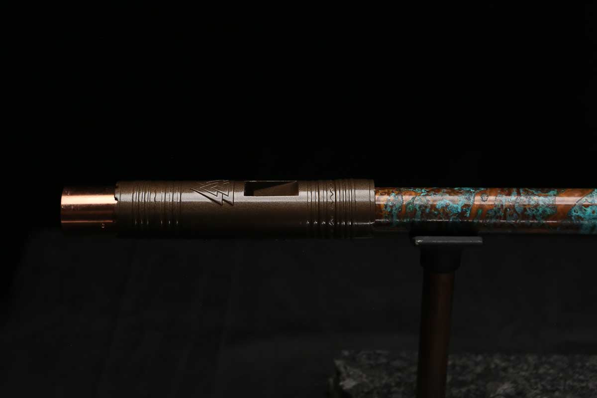 High F (Lullaby) Copper Flute #LE0105 in Spalted Copper Spiral