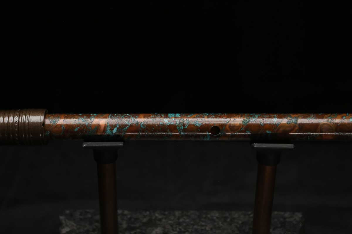 High F (Lullaby) Copper Flute #LE0105 in Spalted Copper Spiral