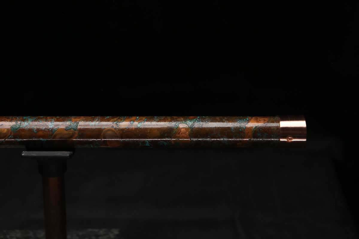 High F (Lullaby) Copper Flute #LE0105 in Spalted Copper Spiral
