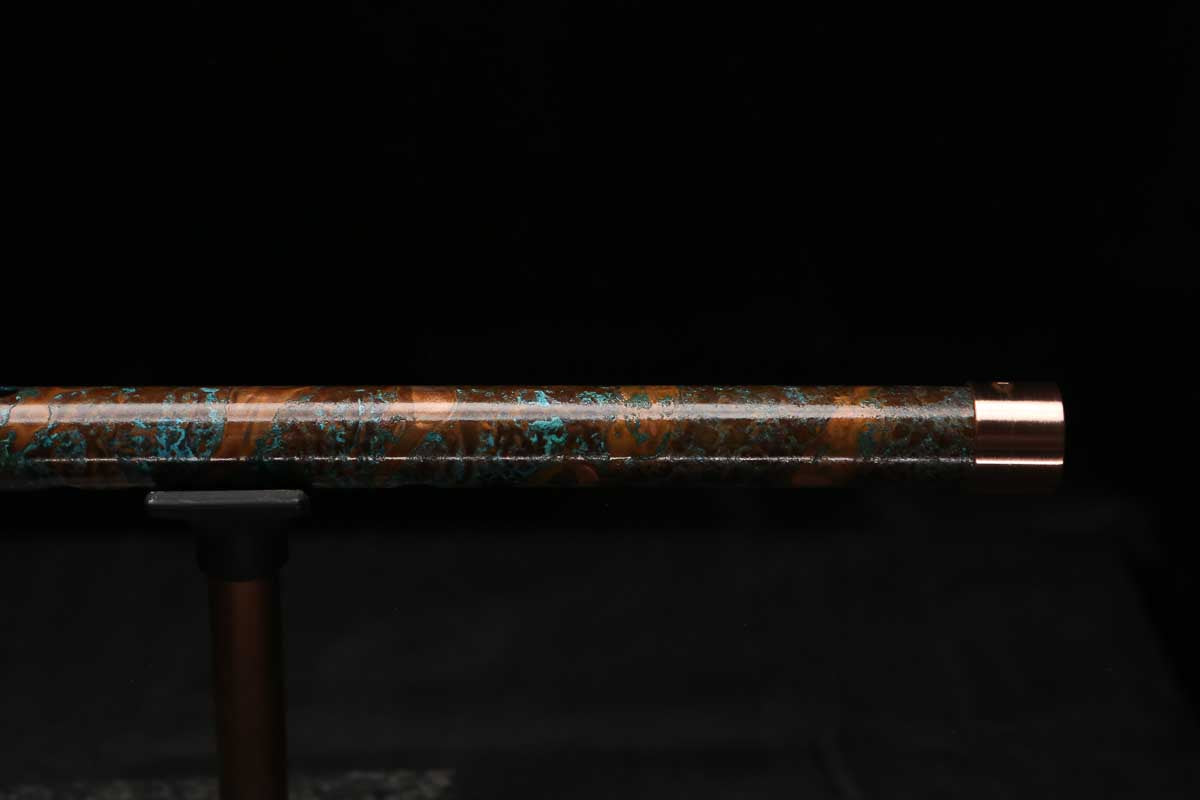 High F (Lullaby) Copper Flute #LE0105 in Spalted Copper Spiral