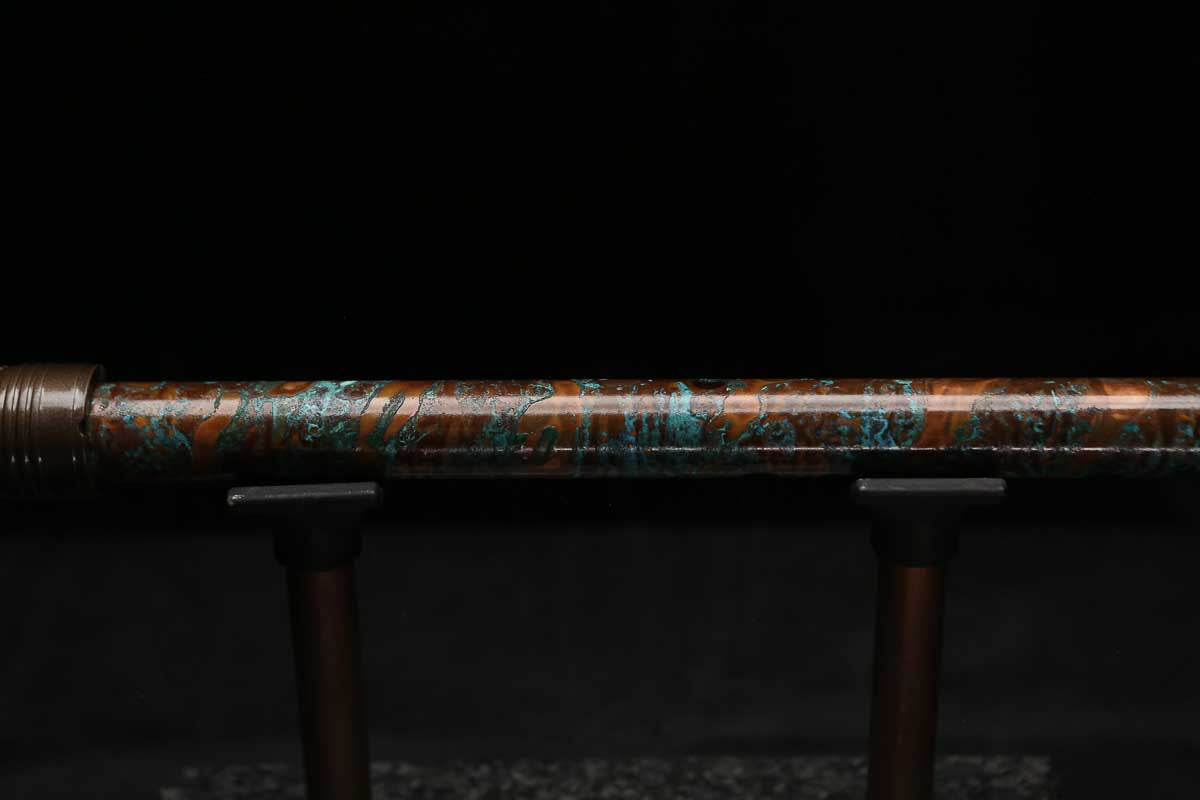 High F (Lullaby) Copper Flute #LE0105 in Spalted Copper Spiral