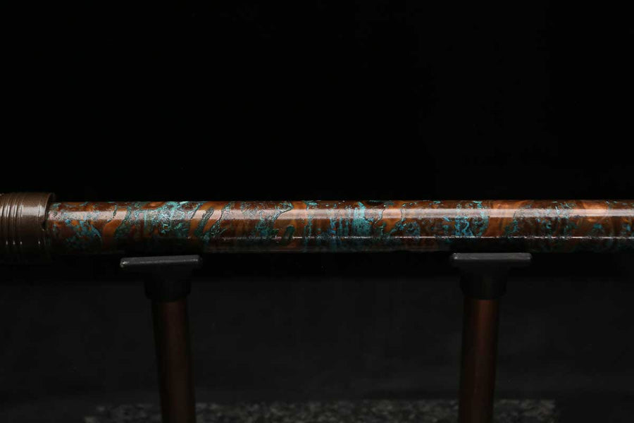 High F (Lullaby) Copper Flute #LE0105 in Spalted Copper Spiral