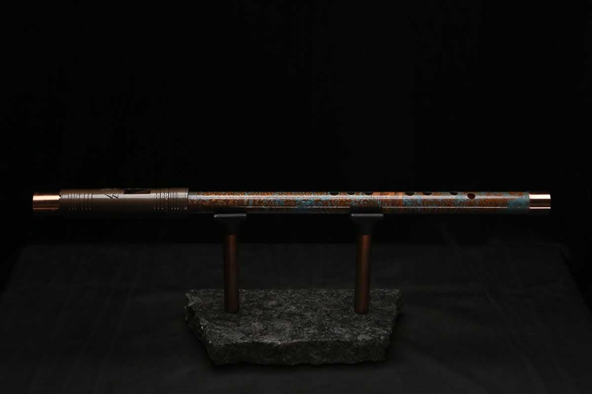 High F (Lullaby) Copper Flute #LE0104 in Spalted Copper Three Islands