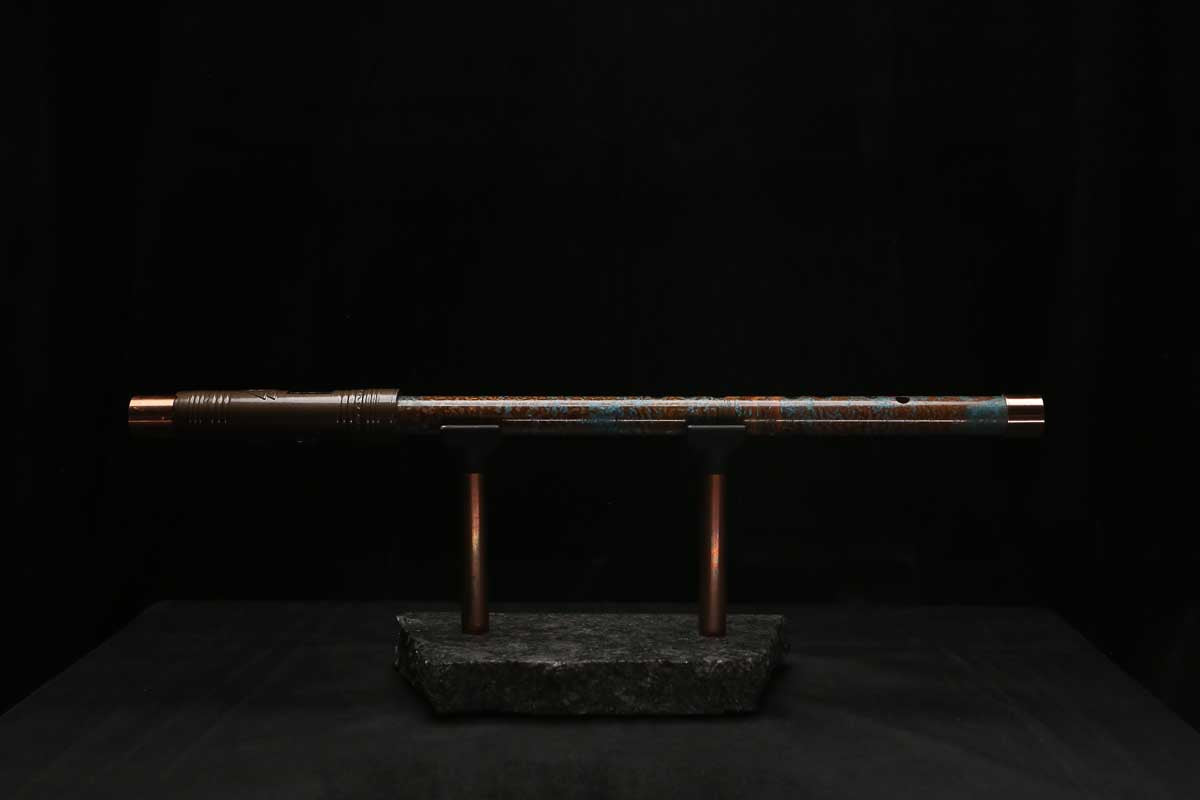 High F (Lullaby) Copper Flute #LE0104 in Spalted Copper Three Islands