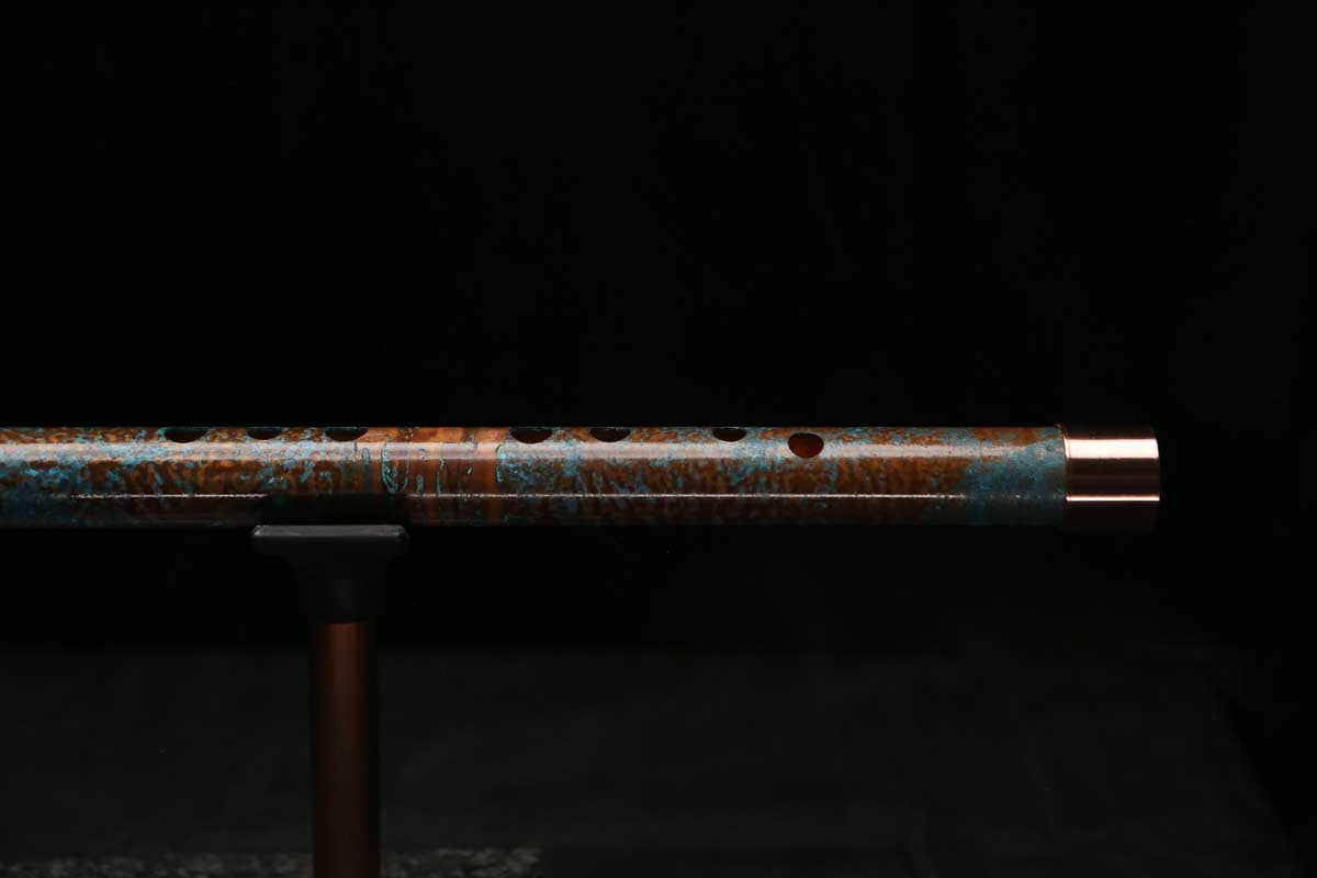 High F (Lullaby) Copper Flute #LE0104 in Spalted Copper Three Islands