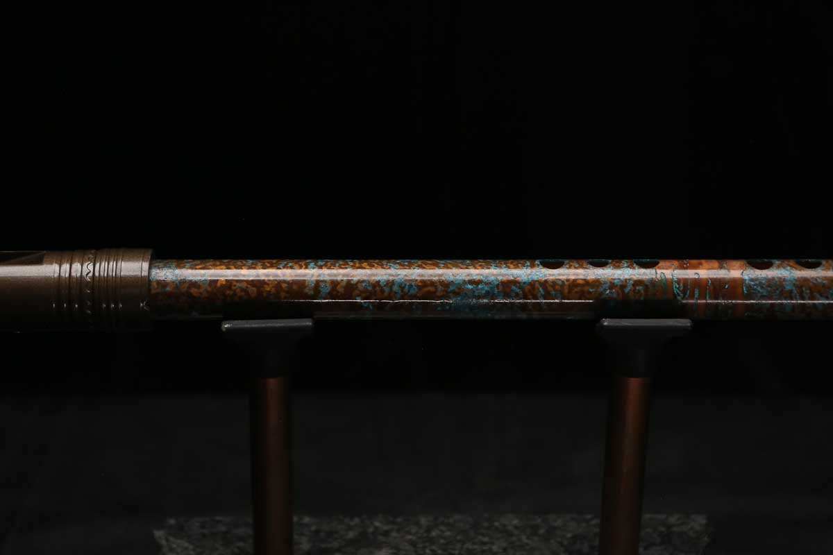High F (Lullaby) Copper Flute #LE0104 in Spalted Copper Three Islands