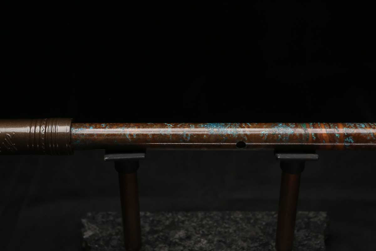 High F (Lullaby) Copper Flute #LE0104 in Spalted Copper Three Islands