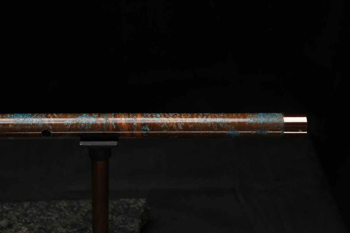 High F (Lullaby) Copper Flute #LE0104 in Spalted Copper Three Islands
