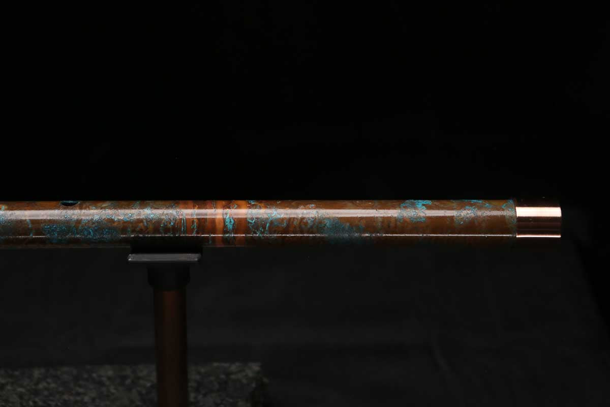 High F (Lullaby) Copper Flute #LE0104 in Spalted Copper Three Islands