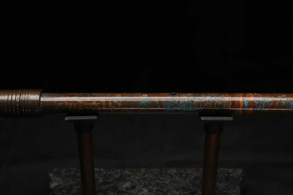 High F (Lullaby) Copper Flute #LE0104 in Spalted Copper Three Islands