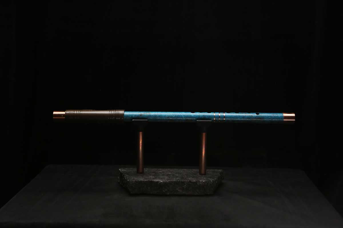 High F (Lullaby) Copper Flute #LE0103 in Three Oceans w/special details