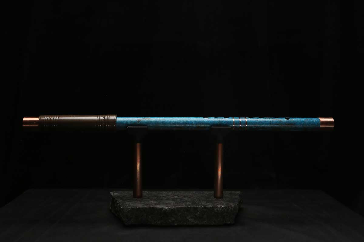 High F (Lullaby) Copper Flute #LE0103 in Three Oceans w/special details