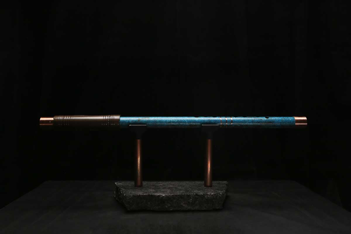 High F (Lullaby) Copper Flute #LE0103 in Three Oceans w/special details