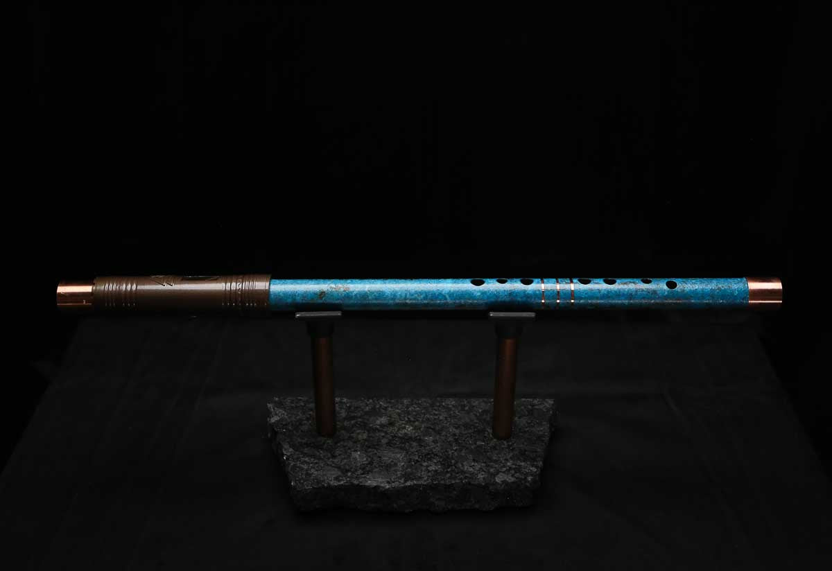 High F (Lullaby) Copper Flute #LE0103 in Three Oceans w/special details