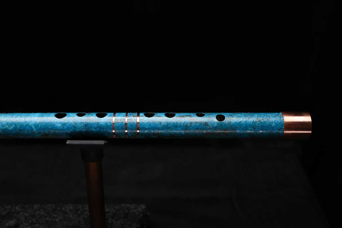High F (Lullaby) Copper Flute #LE0103 in Three Oceans w/special details