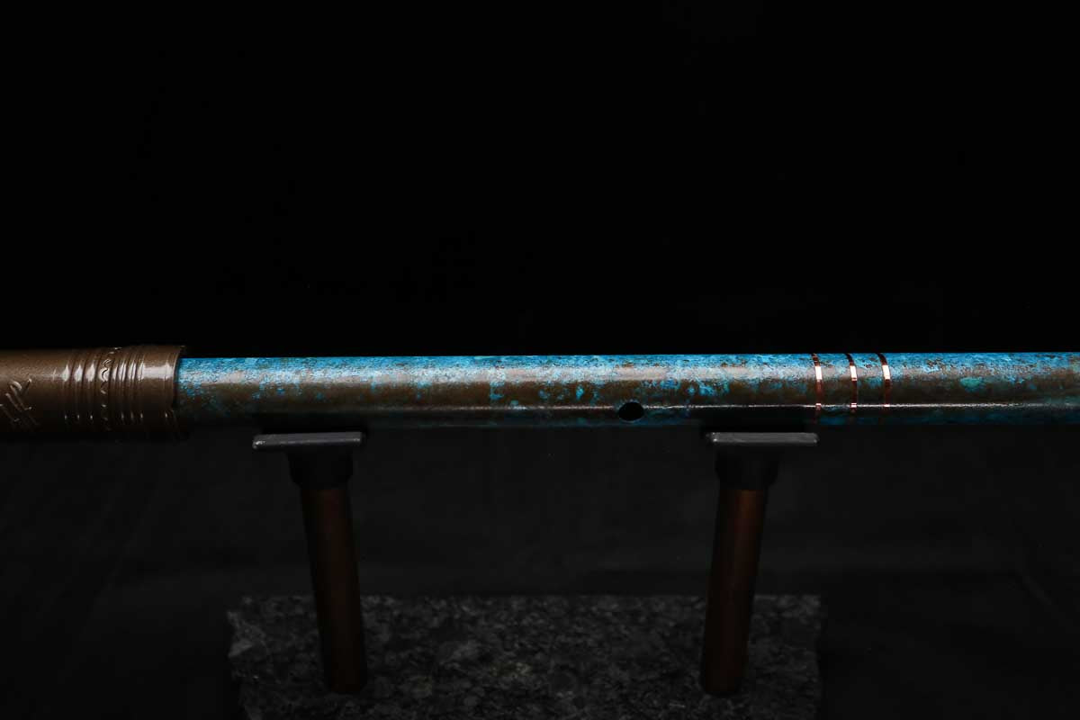High F (Lullaby) Copper Flute #LE0103 in Three Oceans w/special details
