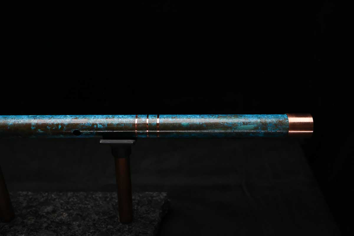 High F (Lullaby) Copper Flute #LE0103 in Three Oceans w/special details