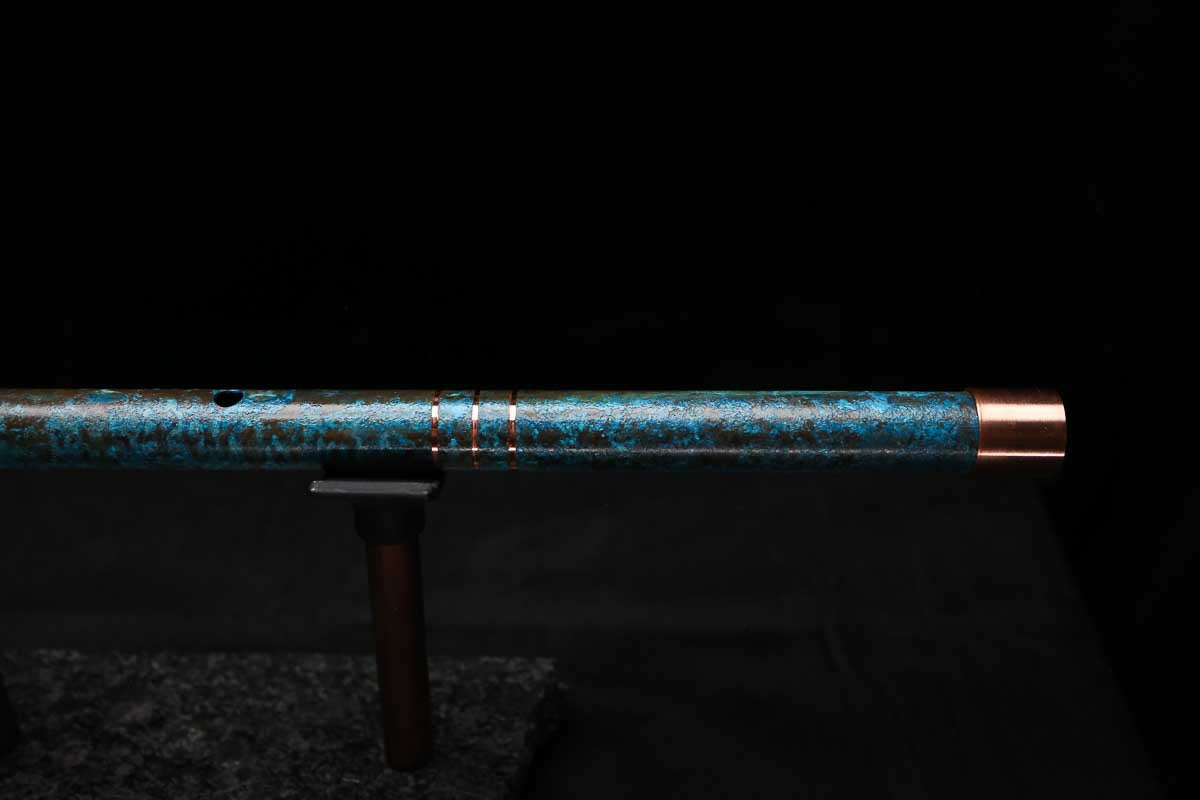 High F (Lullaby) Copper Flute #LE0103 in Three Oceans w/special details