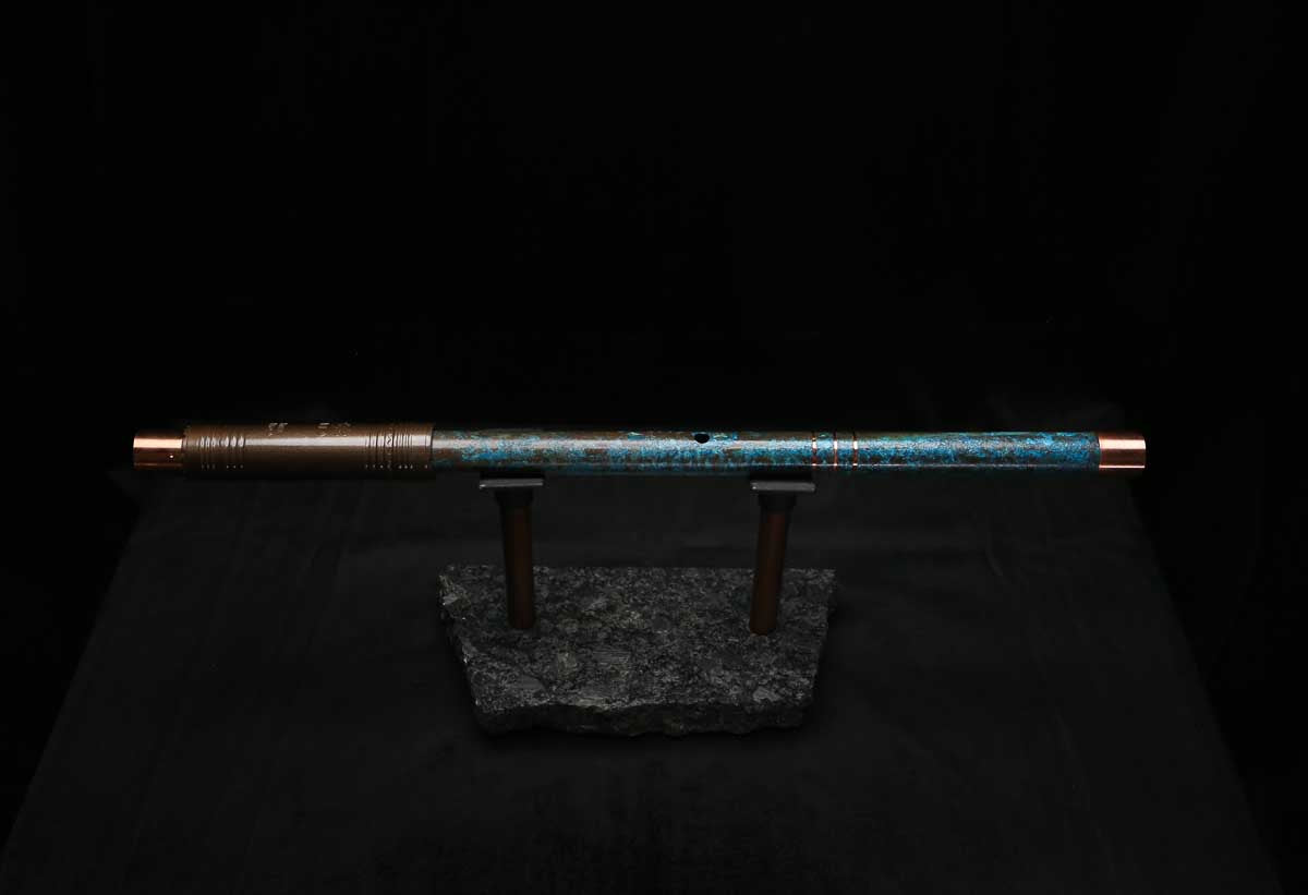High F (Lullaby) Copper Flute #LE0103 in Three Oceans w/special details