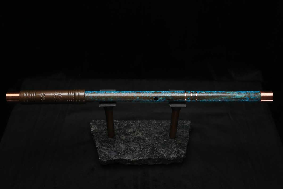 High F (Lullaby) Copper Flute #LE0103 in Three Oceans w/special details