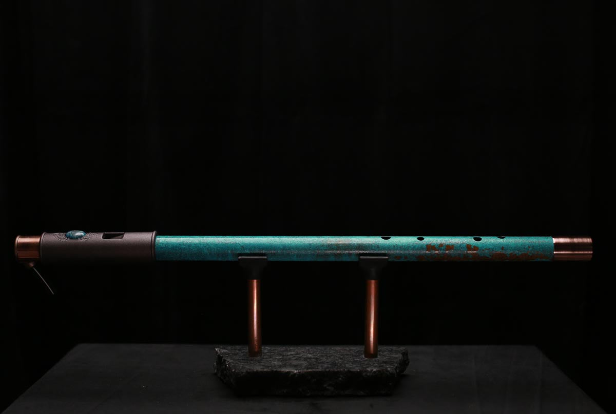 Copper Flute Legend #L00569 in Turquoise Shipwreck