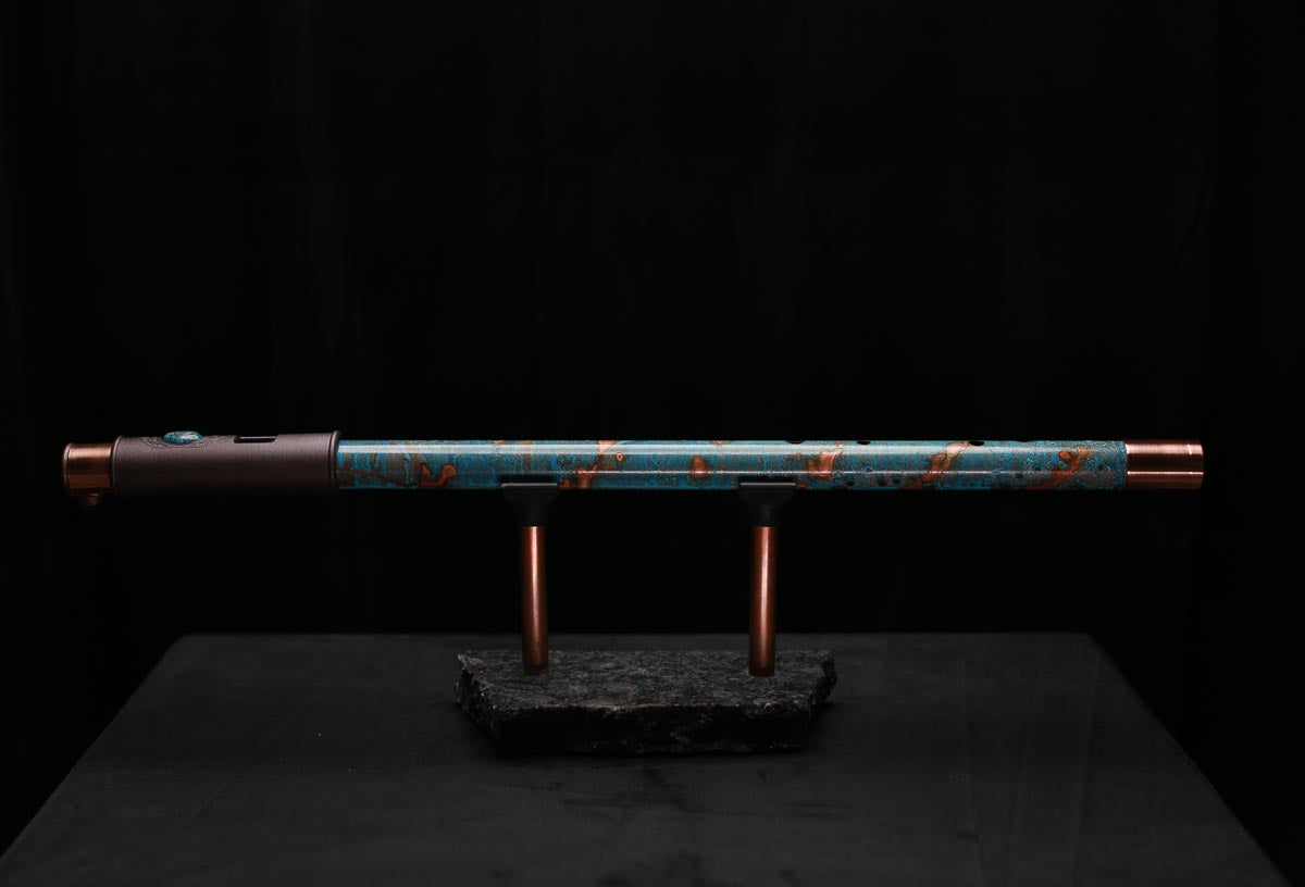 Copper Flute Legend #L00590 in Spiral Turquoise Burl w/End