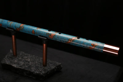 Copper Flute Legend #L00590 in Spiral Turquoise Burl w/End
