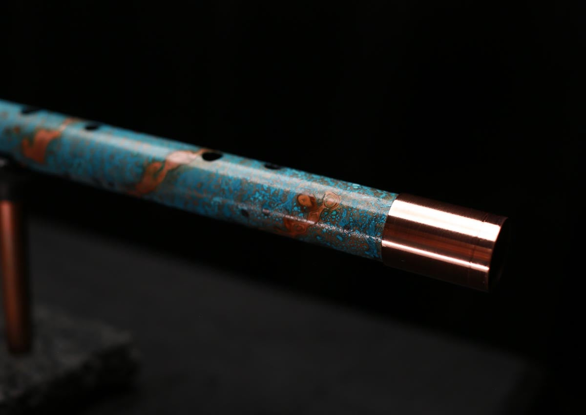 Copper Flute Legend #L00590 in Spiral Turquoise Burl w/End