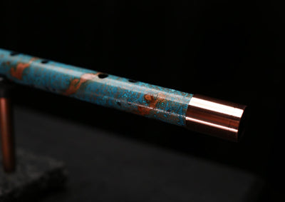 Copper Flute Legend #L00590 in Spiral Turquoise Burl w/End
