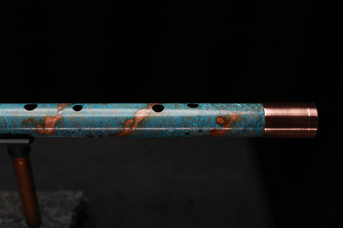 Copper Flute Legend #L00590 in Spiral Turquoise Burl w/End