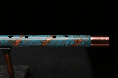 Copper Flute Legend #L00590 in Spiral Turquoise Burl w/End
