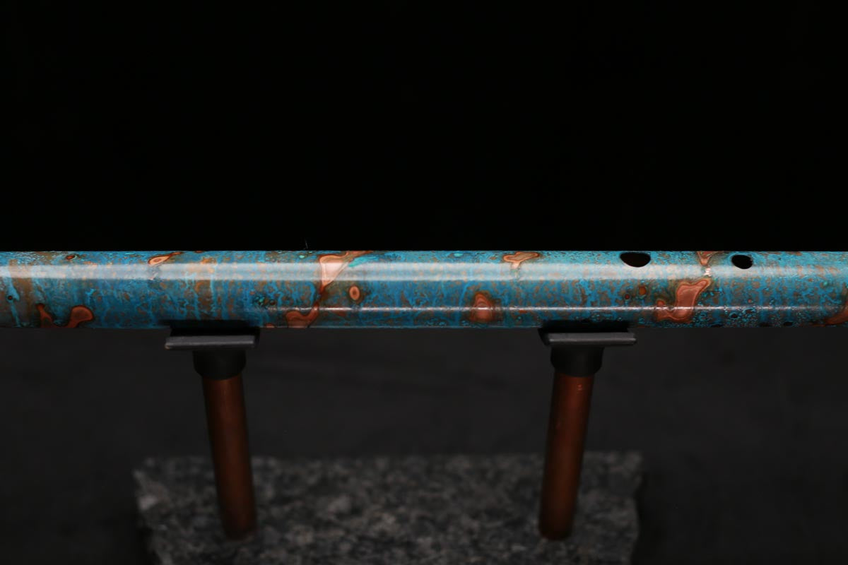 Copper Flute Legend #L00590 in Spiral Turquoise Burl w/End
