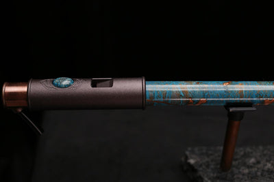 Copper Flute Legend #L00590 in Spiral Turquoise Burl w/End
