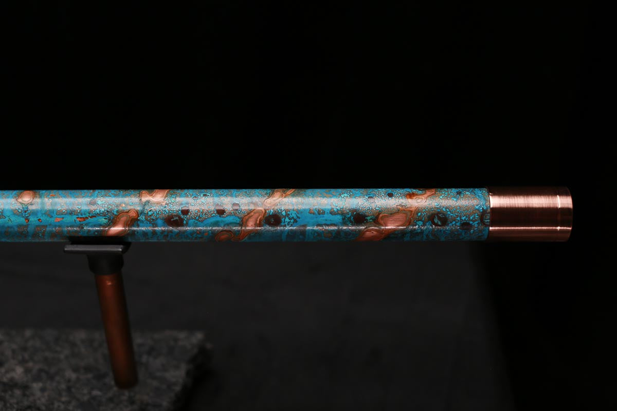 Copper Flute Legend #L00590 in Spiral Turquoise Burl w/End