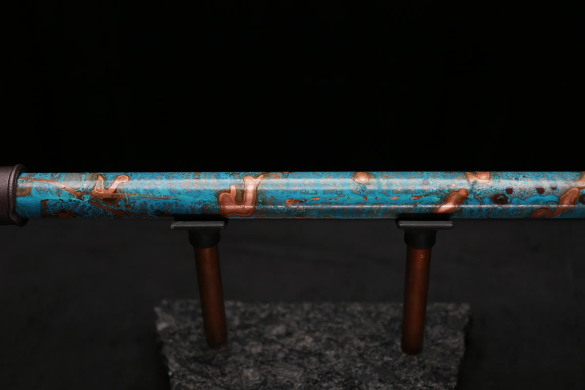 Copper Flute Legend #L00590 in Spiral Turquoise Burl w/End