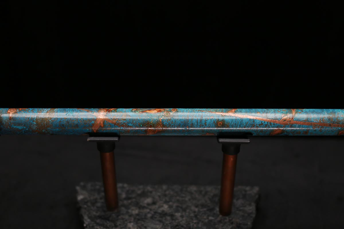 Copper Flute Legend #L00590 in Spiral Turquoise Burl w/End