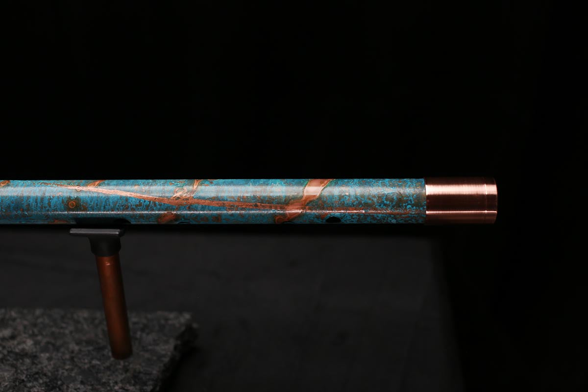 Copper Flute Legend #L00590 in Spiral Turquoise Burl w/End