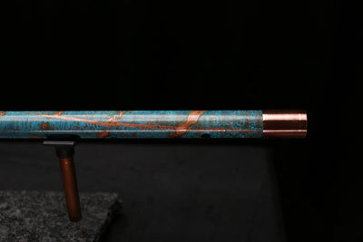 Copper Flute Legend #L00590 in Spiral Turquoise Burl w/End