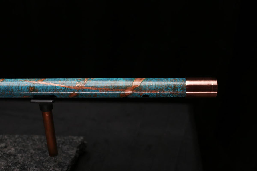 Copper Flute Legend #L00590 in Spiral Turquoise Burl w/End