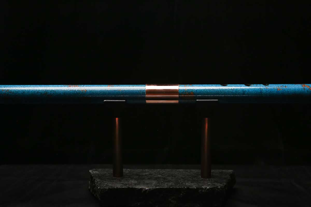 Bass F Copper Flute #BF0092 in Spalted Copper Turquoise