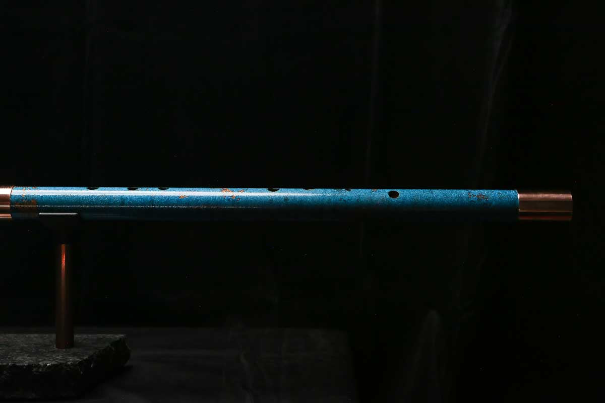 Bass F Copper Flute #BF0092 in Spalted Copper Turquoise