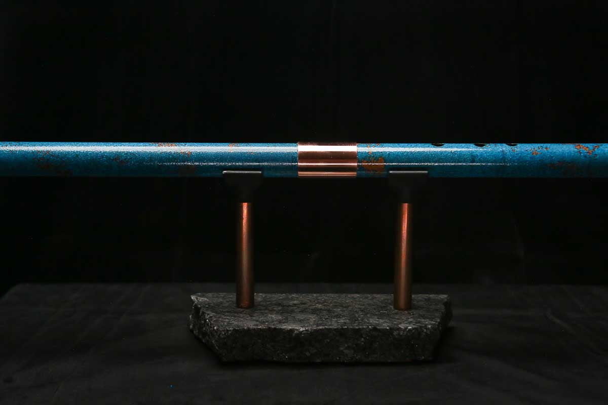 Bass F Copper Flute #BF0092 in Spalted Copper Turquoise