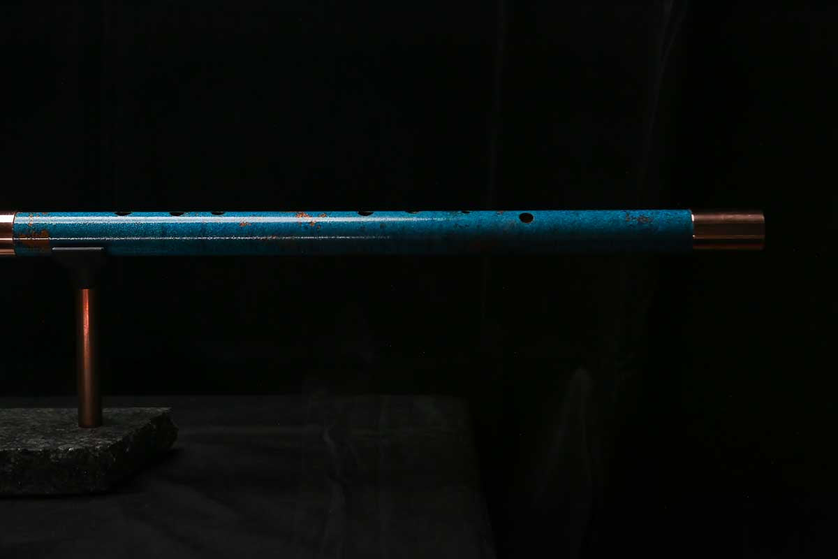 Bass F Copper Flute #BF0092 in Spalted Copper Turquoise