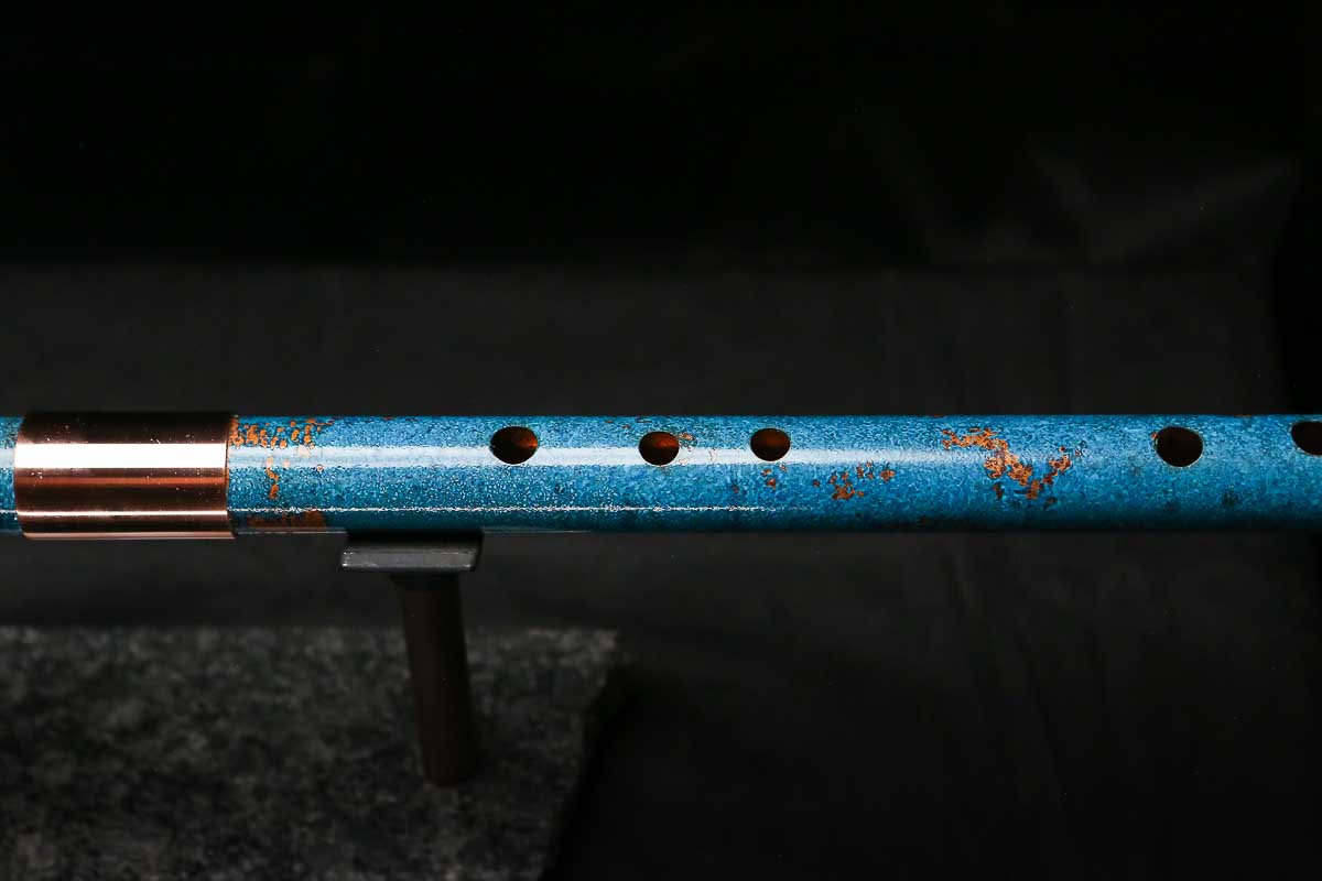 Bass F Copper Flute #BF0092 in Spalted Copper Turquoise
