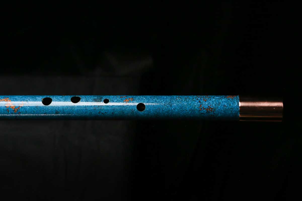 Bass F Copper Flute #BF0092 in Spalted Copper Turquoise