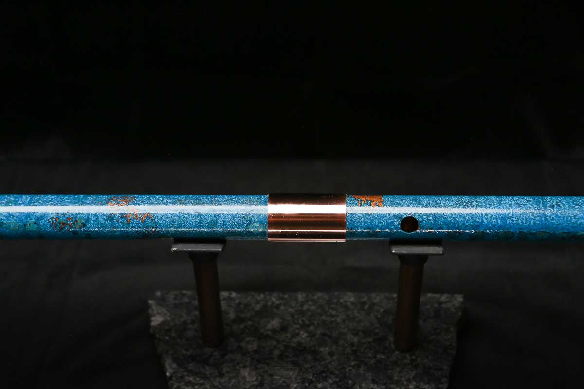 Bass F Copper Flute #BF0092 in Spalted Copper Turquoise