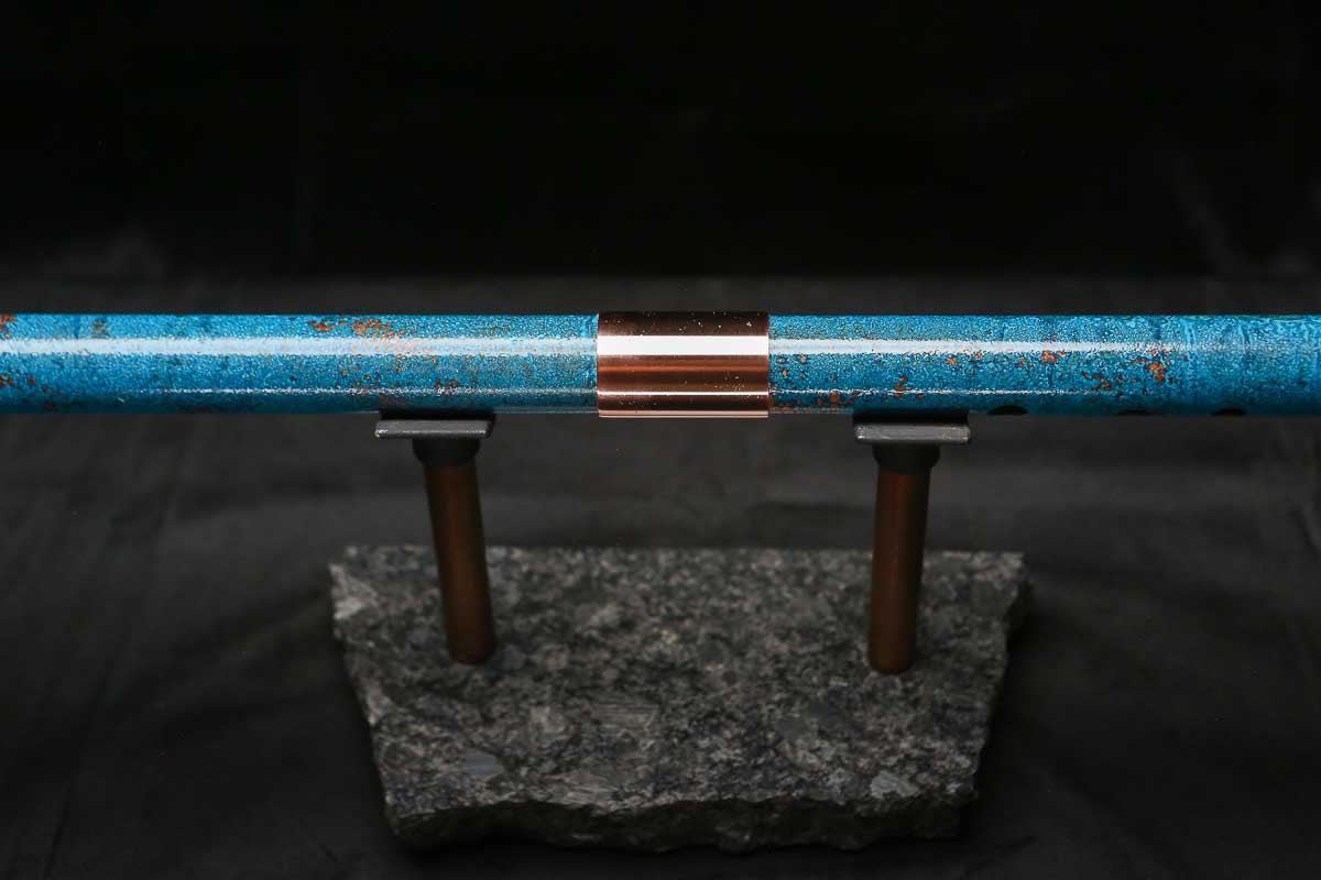 Bass F Copper Flute #BF0092 in Spalted Copper Turquoise