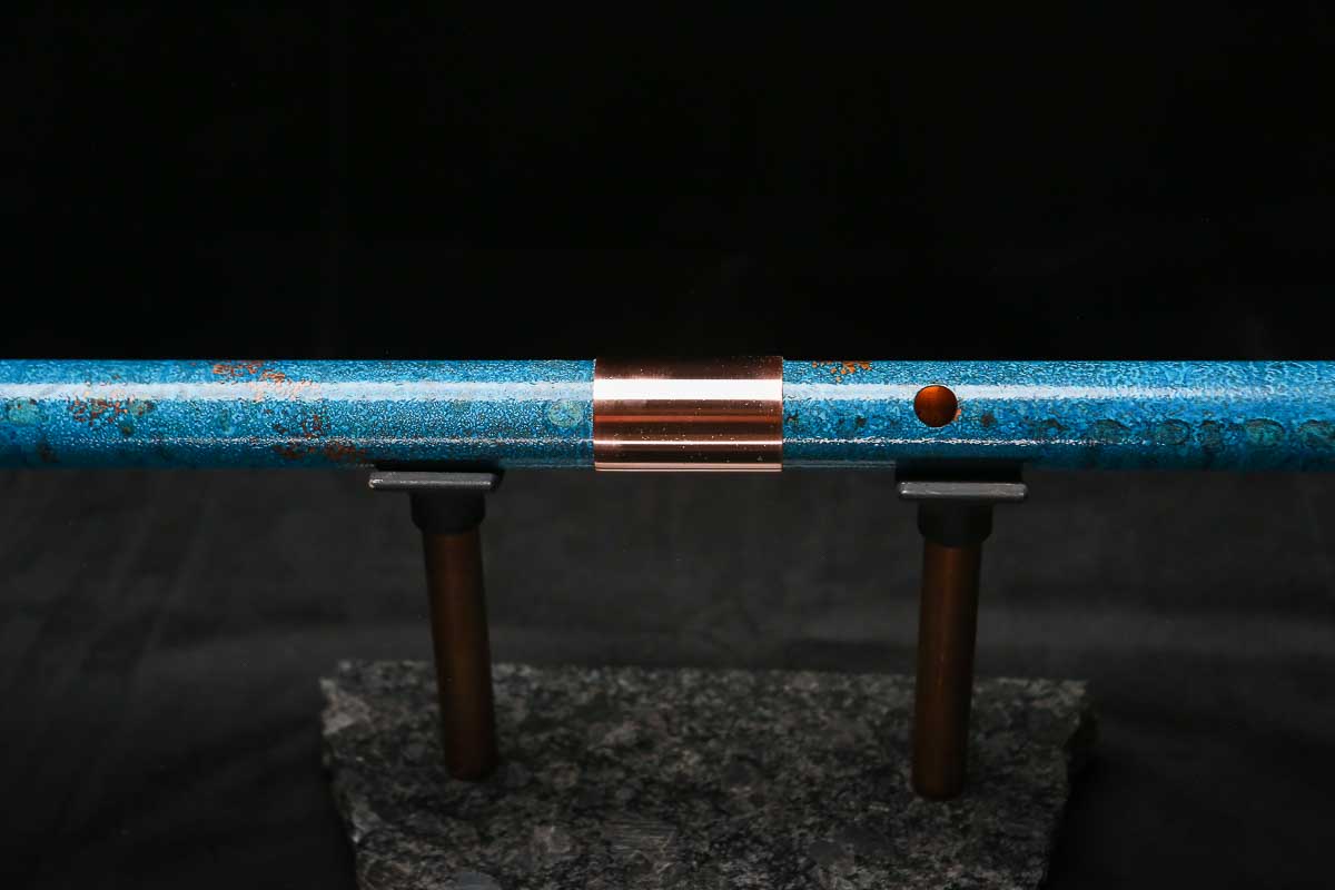 Bass F Copper Flute #BF0092 in Spalted Copper Turquoise