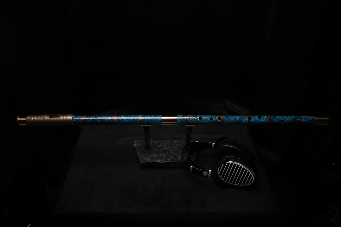Bass F Copper Flute #BF0093 in Turquoise Burl