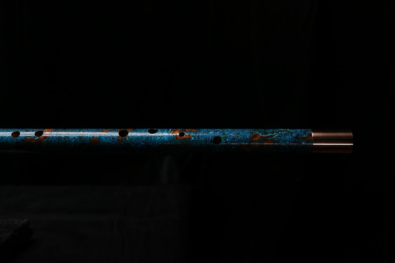Bass F Copper Flute #BF0093 in Turquoise Burl